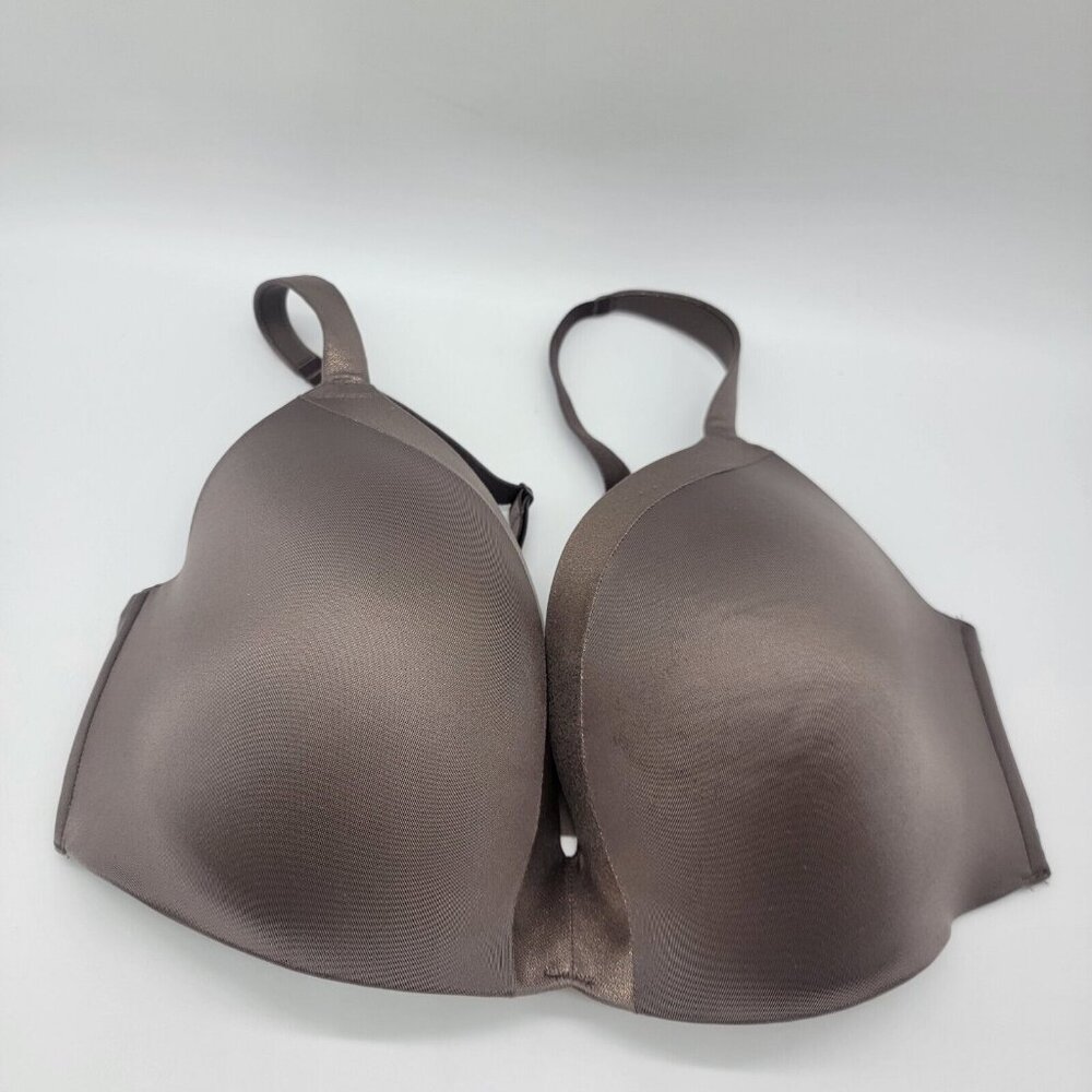 Ambrielle Bra Plunge Push-Up Bra Size 40DD Underwire Dark Champagne Full‎ Figure